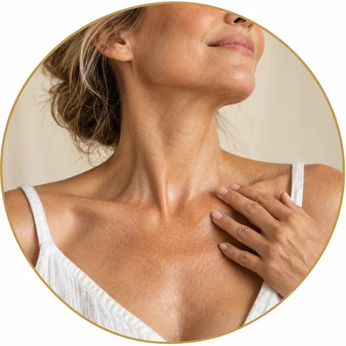 Woman's neck and chest skin